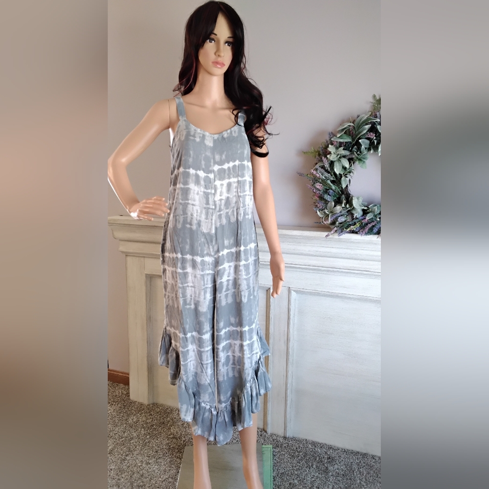 Japna Gray Tie-Dye Jumpsuit
